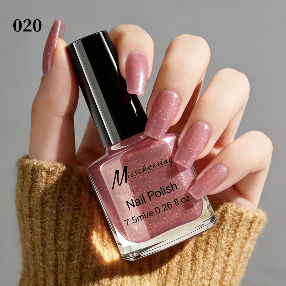 Misscheering 20 Colors Peel-Off Nail Polish – Glitter & Nude