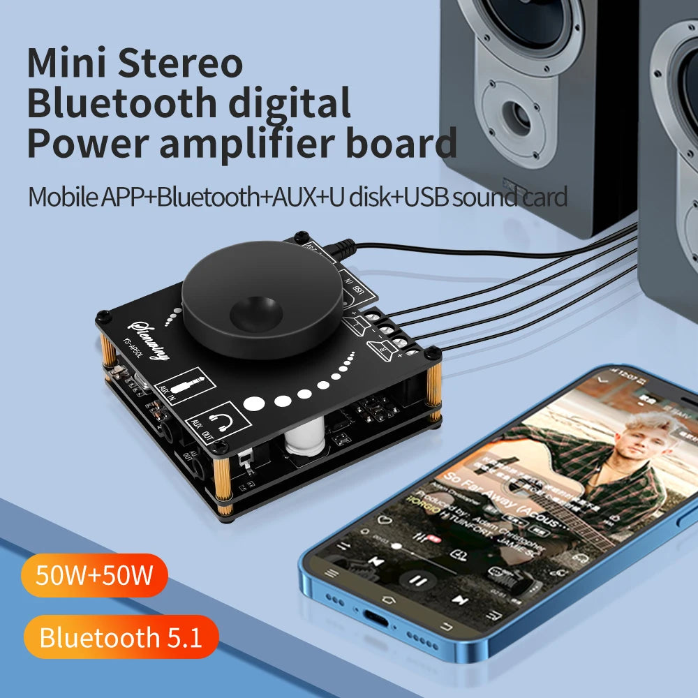 50W×2 Bluetooth 5.1 Digital Stereo Amplifier Board YS-AP50L