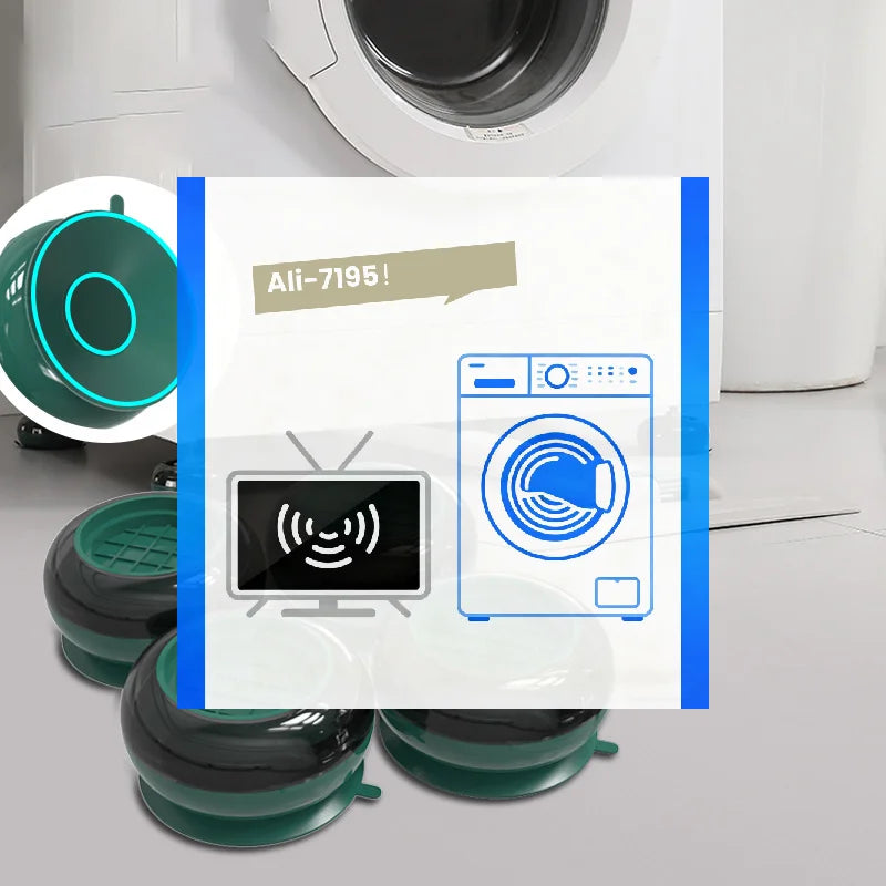 4-Pack Anti-Vibration Washing Machine Foot Pads Stabilizer