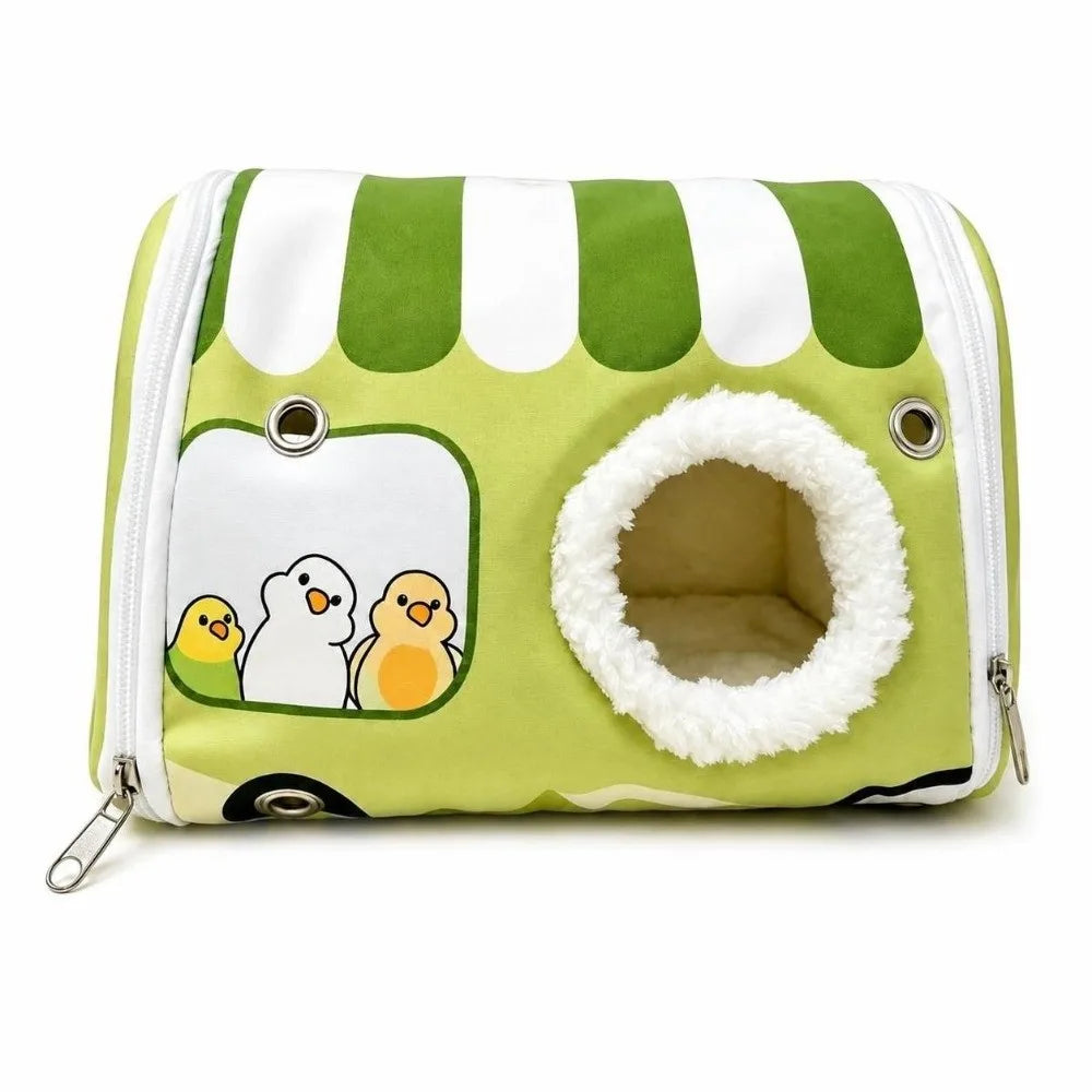 Fleece-Lined Parrot Hanging Nest Hut – Warm Bird Sleeping Tent