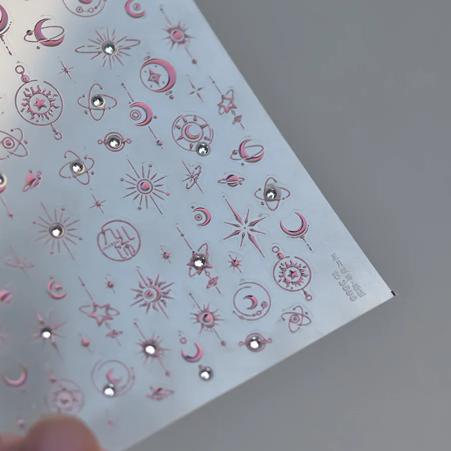 Crystal Star Moon Nail Stickers – DIY Nail Art Decals