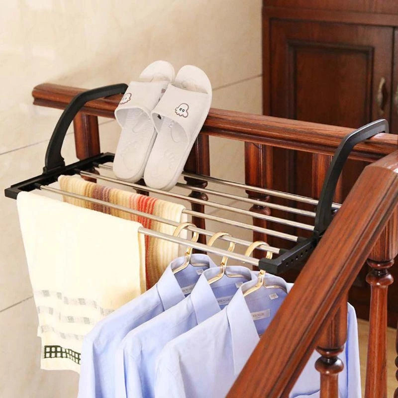 Folding Stainless Steel Drying Rack – Balcony & Laundry Holder
