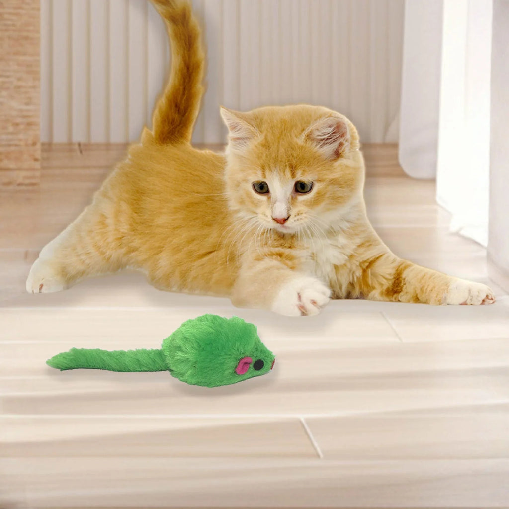 Interactive Plush Mouse Rattle Toy for Indoor Cats & Kittens
