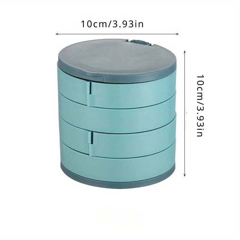 Rotating Multi-Layer Jewelry Organizer Box – Earrings & Rings