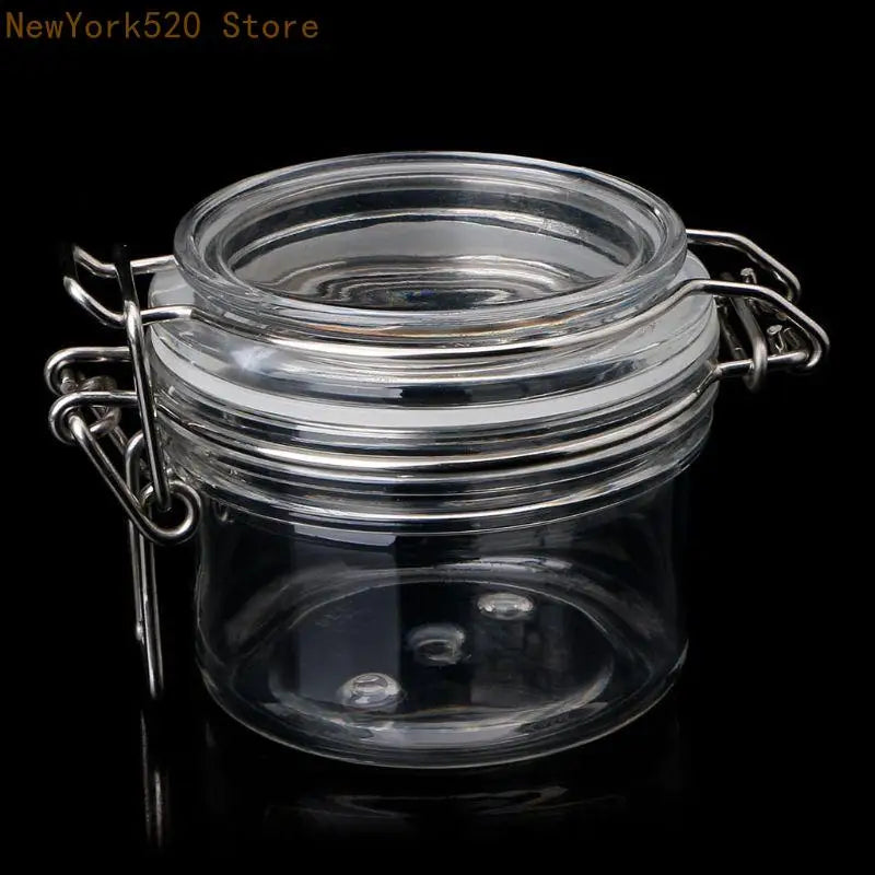 120ml Airtight Clip Top Storage Jar – Clear PET Round Container