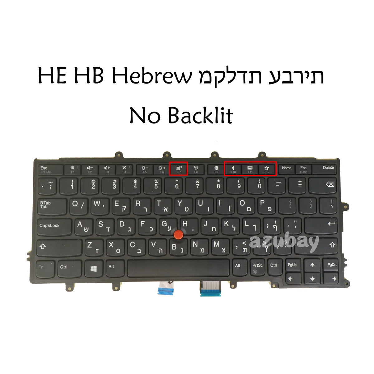 UK Hebrew Keyboard for Lenovo ThinkPad X240 X250 X260 X270 No Backlit