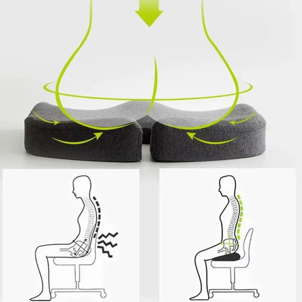 Memory Foam Seat Cushion – Non-Slip Ergonomic Chair & Car Pad