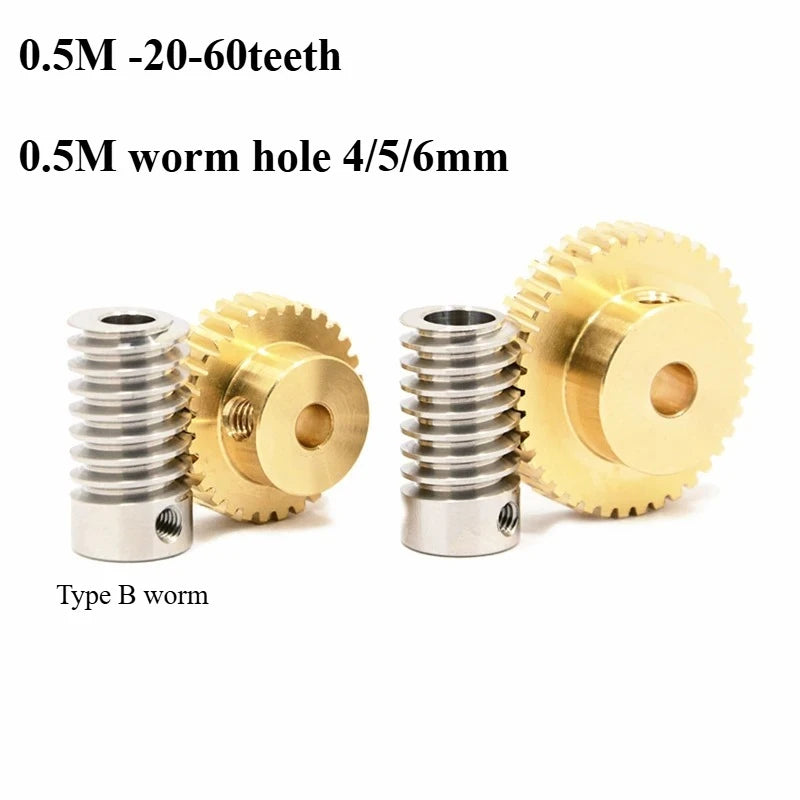 0.5M Turbine Worm Gear Set – Copper Gear & Stainless Steel Worm