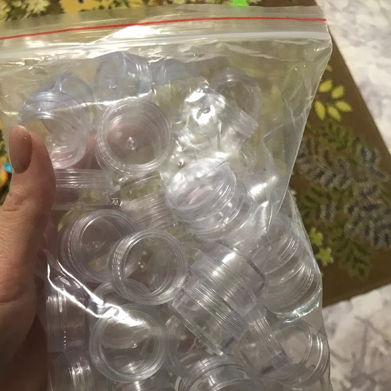 50-Pack Clear Mini Cosmetic Jars 5g Sample Containers for Nail