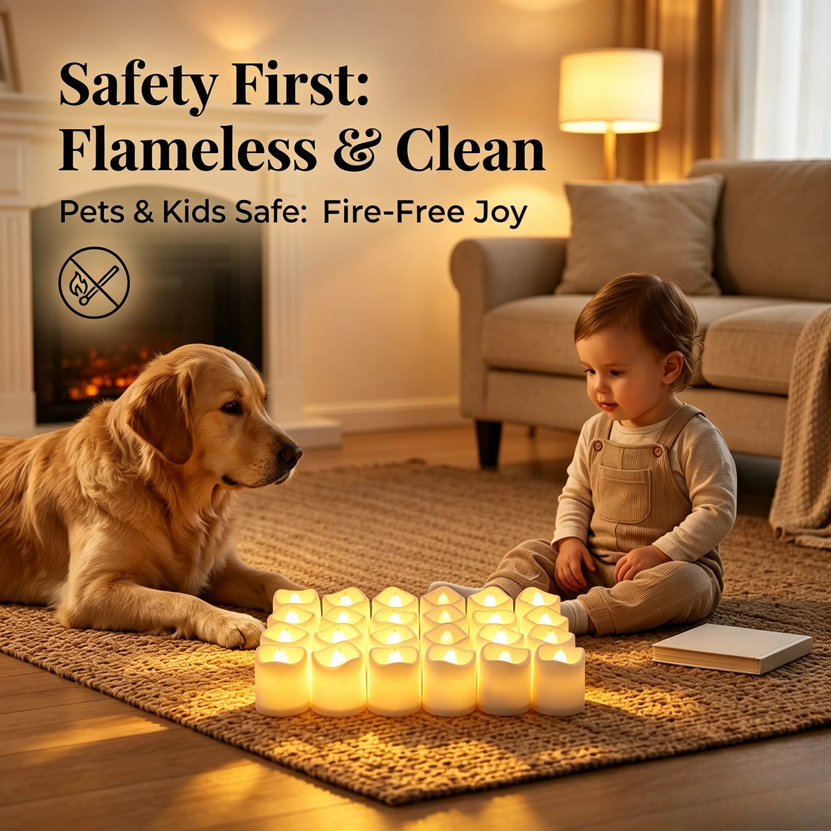 12/24 Pack Flameless LED Tea Light Candles Battery Operated