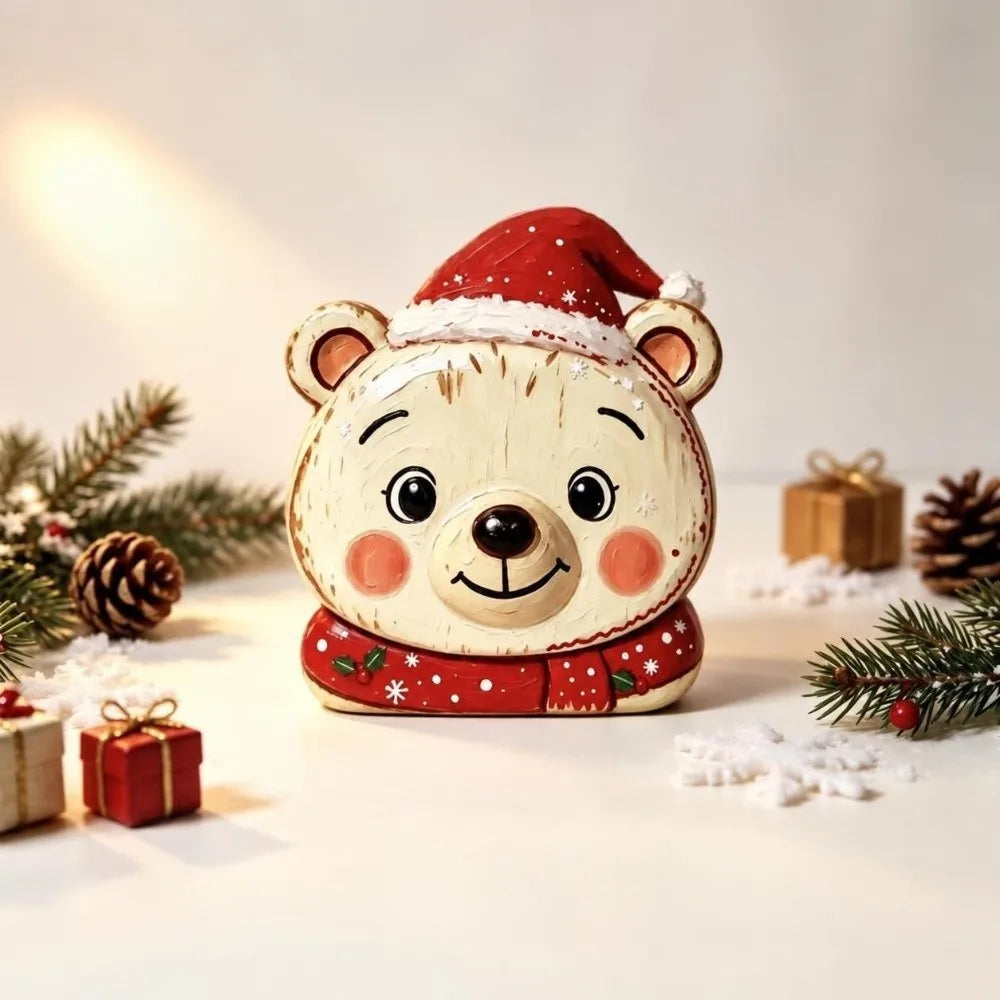 Wooden Christmas Tabletop Figure – Santa & Snowman Decor