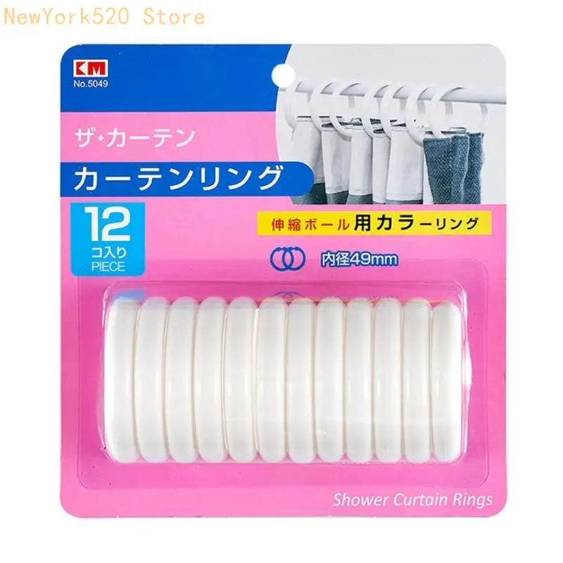 12-Pack Plastic Shower Curtain O-Rings – Smooth Gliding Hooks