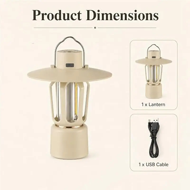 Mini Rechargeable Camping Lantern – LED, Magnetic Base & Hook