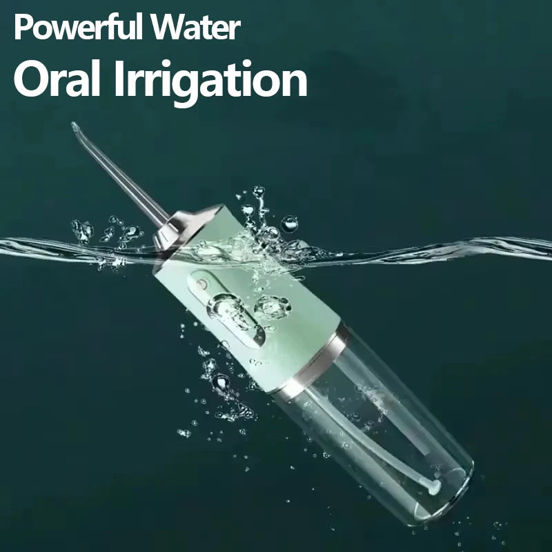 XMSJ Portable Water Flosser IPX7 Oral Irrigator 4 Nozzles