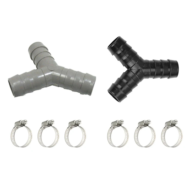 2-Pack Y-Type Washing Machine Drain Hose Connector 19-20mm