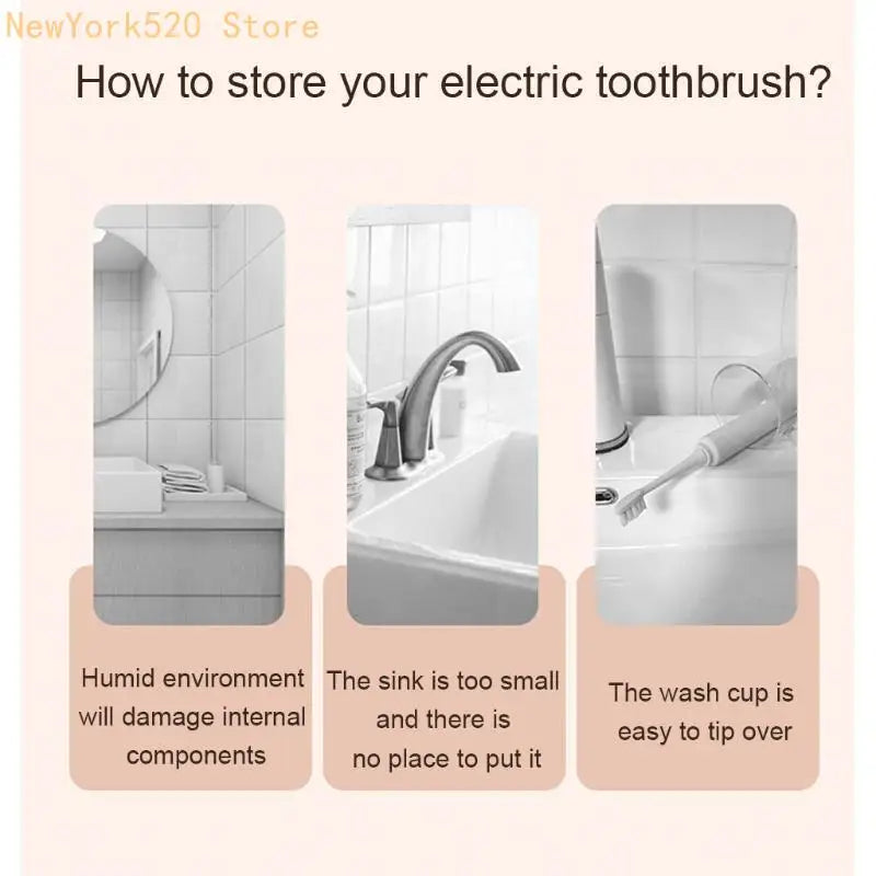 Wall Mount Toothbrush & Shaver Holder – No-Drill Storage