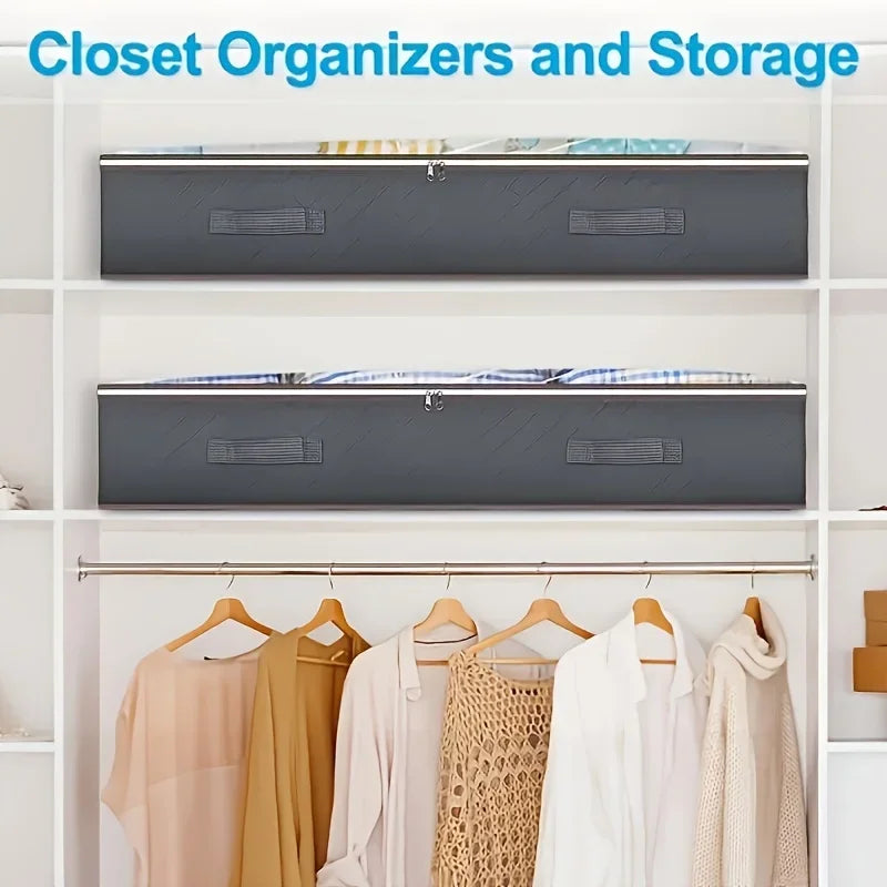 Under-Bed Storage Bag with Lid & Transparent Window Organizer