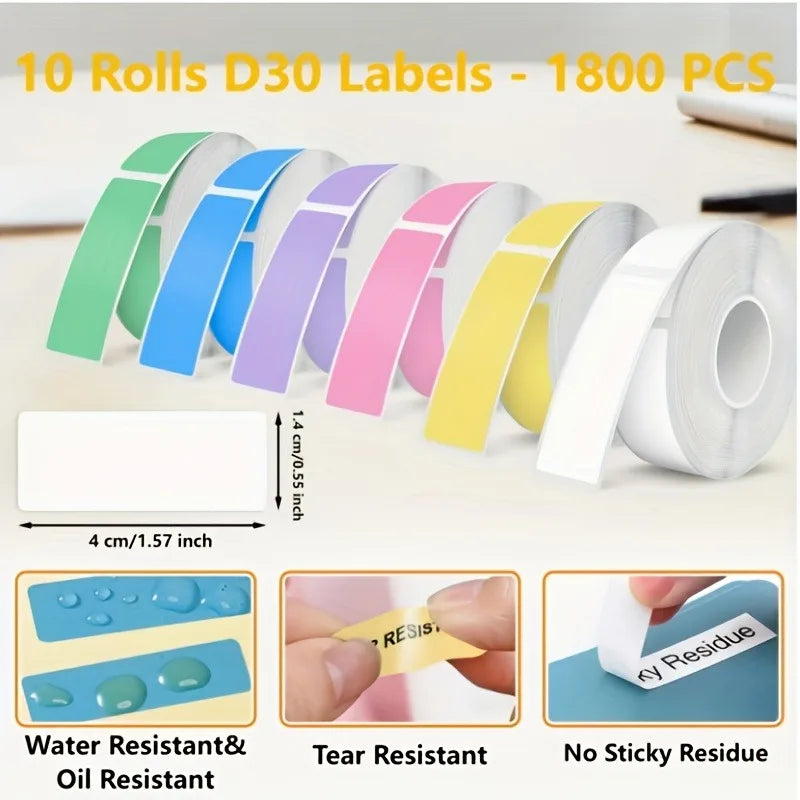 5-Roll Colored Label Tape for Phomemo Thermal Printer 14x40mm