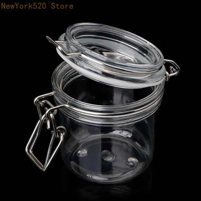 120ml Airtight Clip Top Storage Jar – Clear PET Round Container