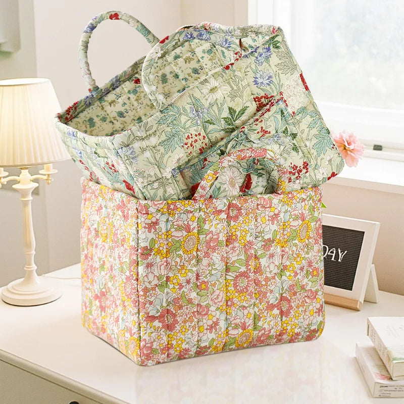 Korean-Style Fabric Storage Basket – Portable Organizer Box