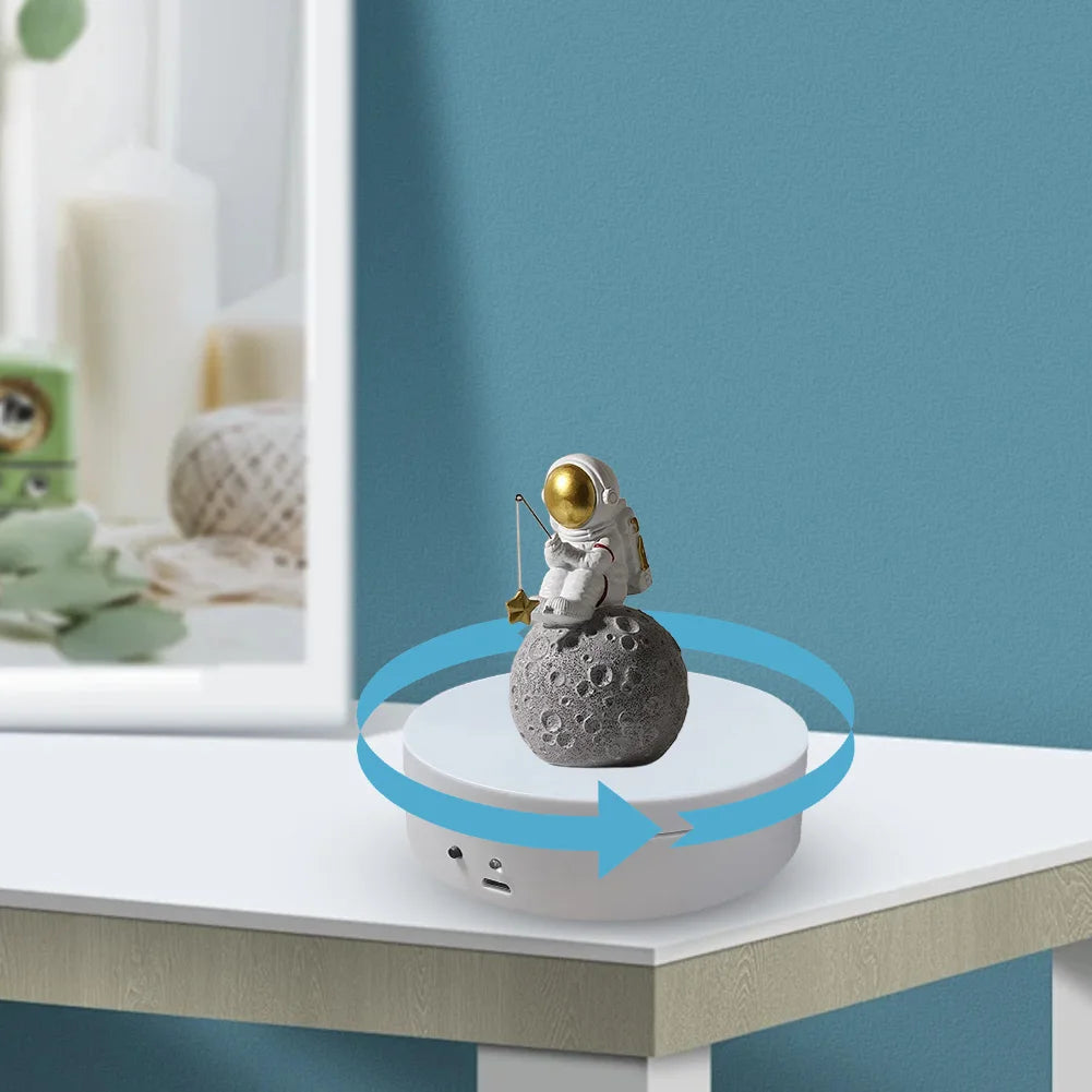 360° Electric Rotating Turntable 12cm – USB & Battery Display