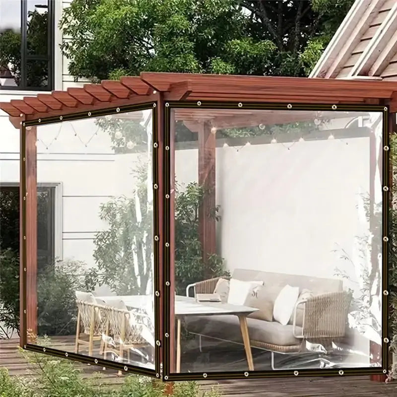 Transparent Waterproof Tarpaulin Cover for Balcony & Garden