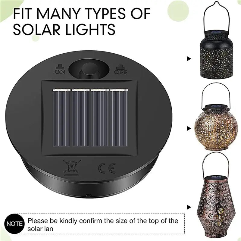 18-Pack Solar Lantern Replacement Tops – LED Solar Panel Lids