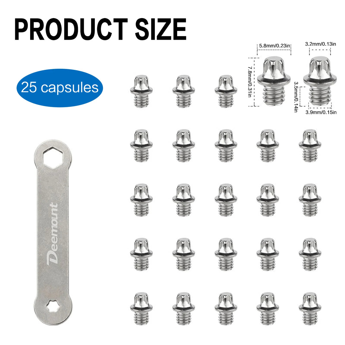 M4 Flat Head Bike Pedal Screws 25-Pack | Carbon Steel Bolts