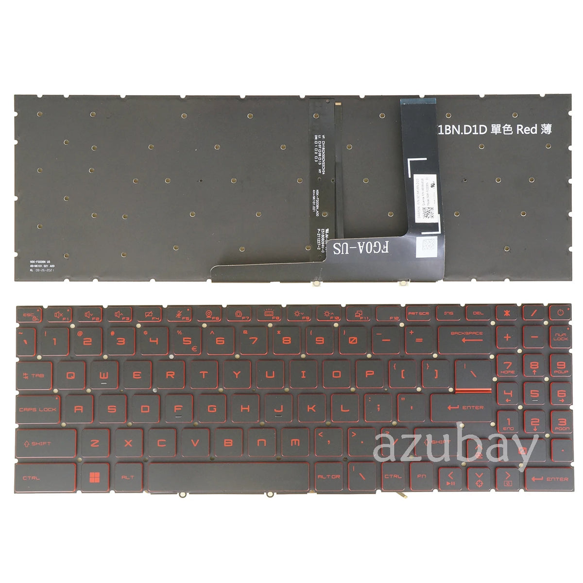 MSI Bravo 15 B5DD B5ED Red Backlit Replacement Keyboard