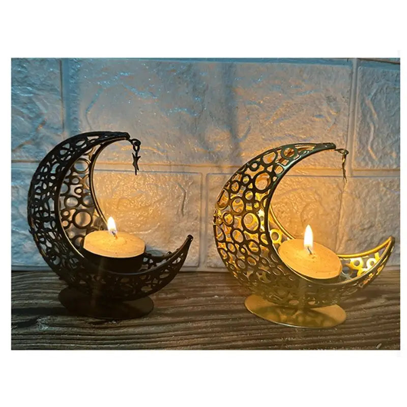Metal Moon Candle Holder – Ramadan Eid Mubarak Decor