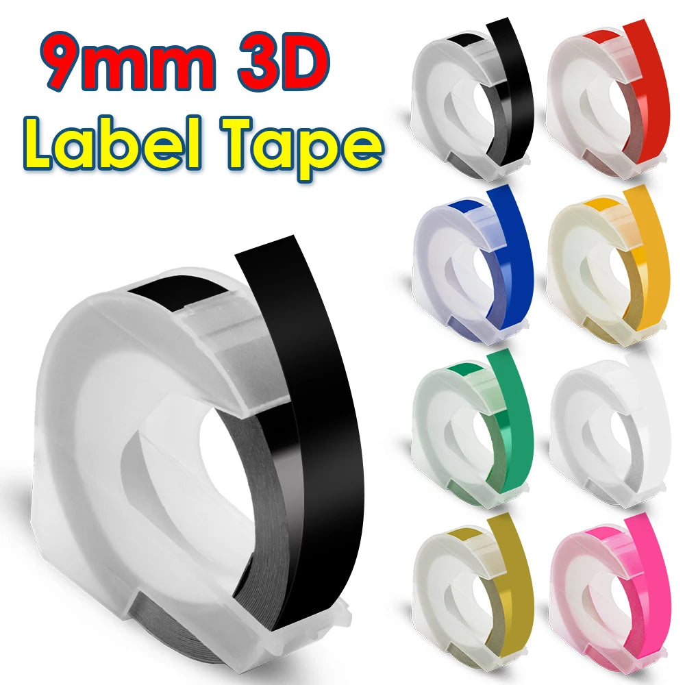 Labelwell 9mm 3D Embossing Tape Compatible Dymo 1610 12965 Motex