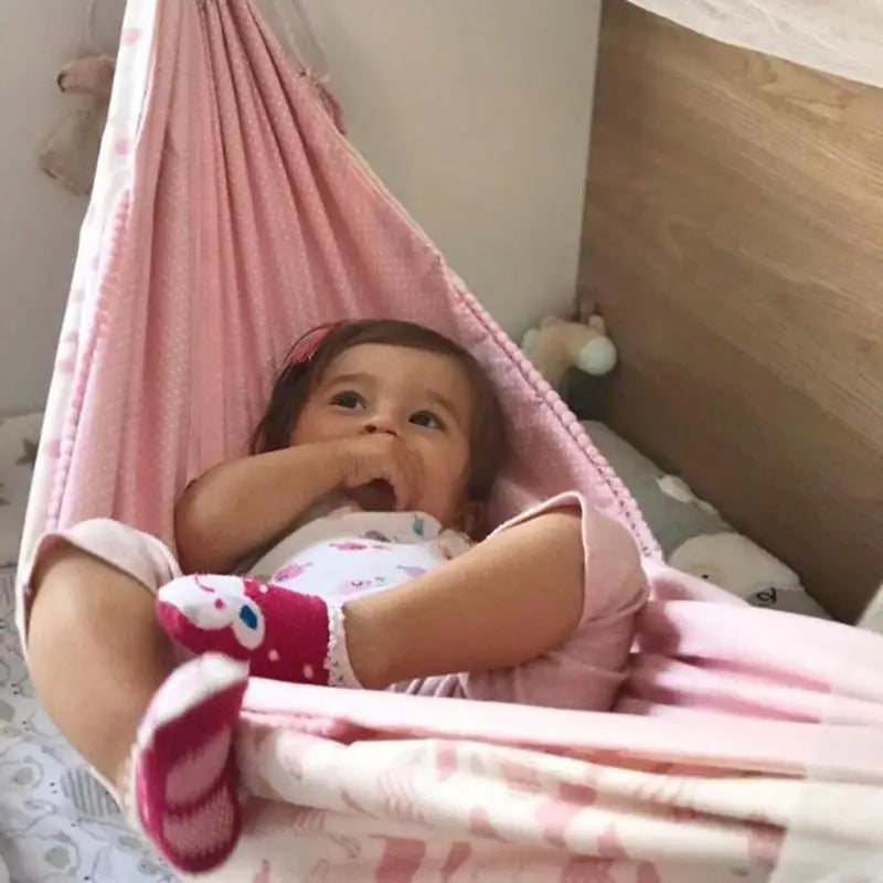 Kids Cotton Hammock Swing Chair – Indoor & Outdoor Hanging Basket