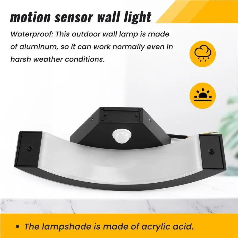Motion Sensor Outdoor Wall Light Waterproof Sconce 2-Pack