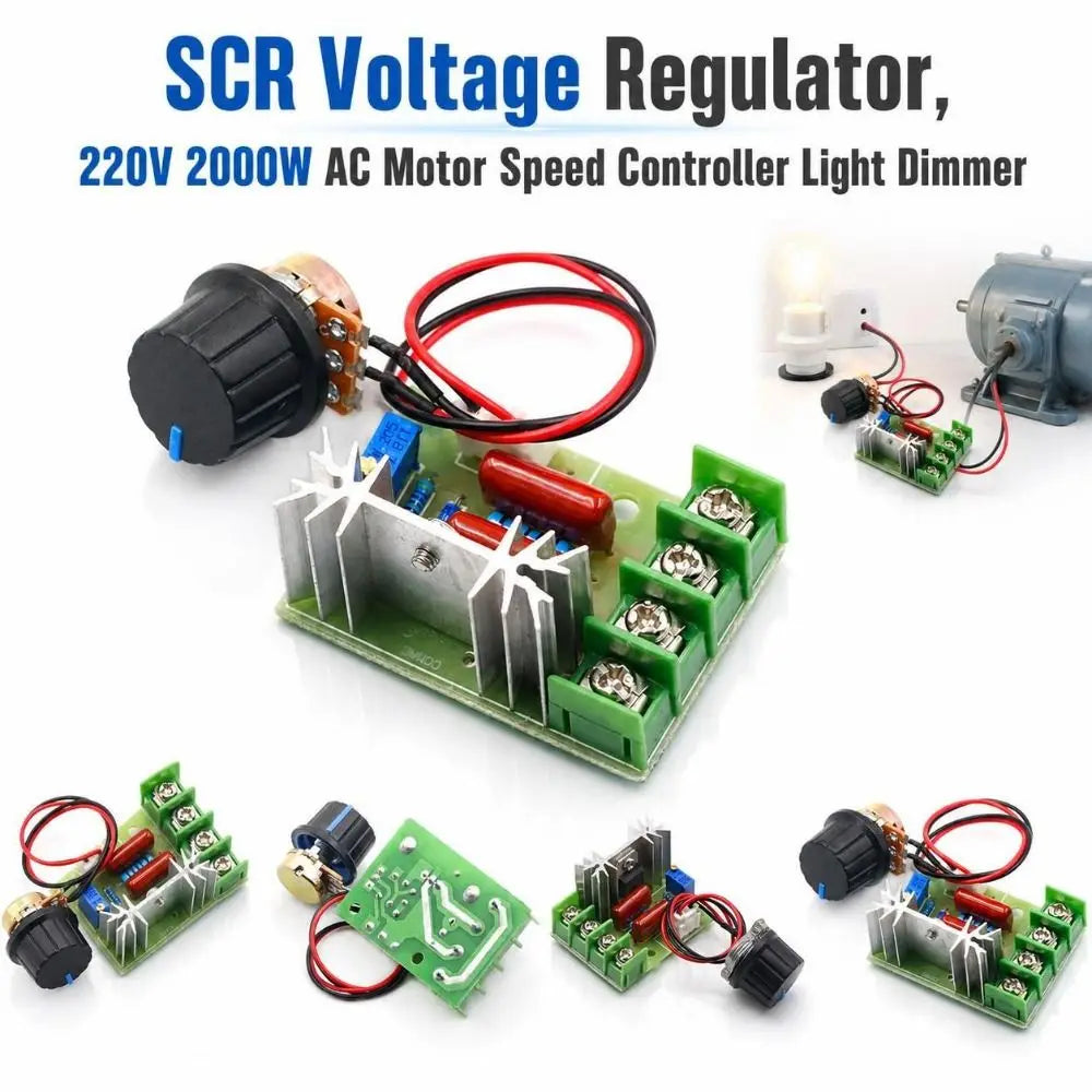220V 2000W SCR Voltage Regulator with Remote – AC Dimmer