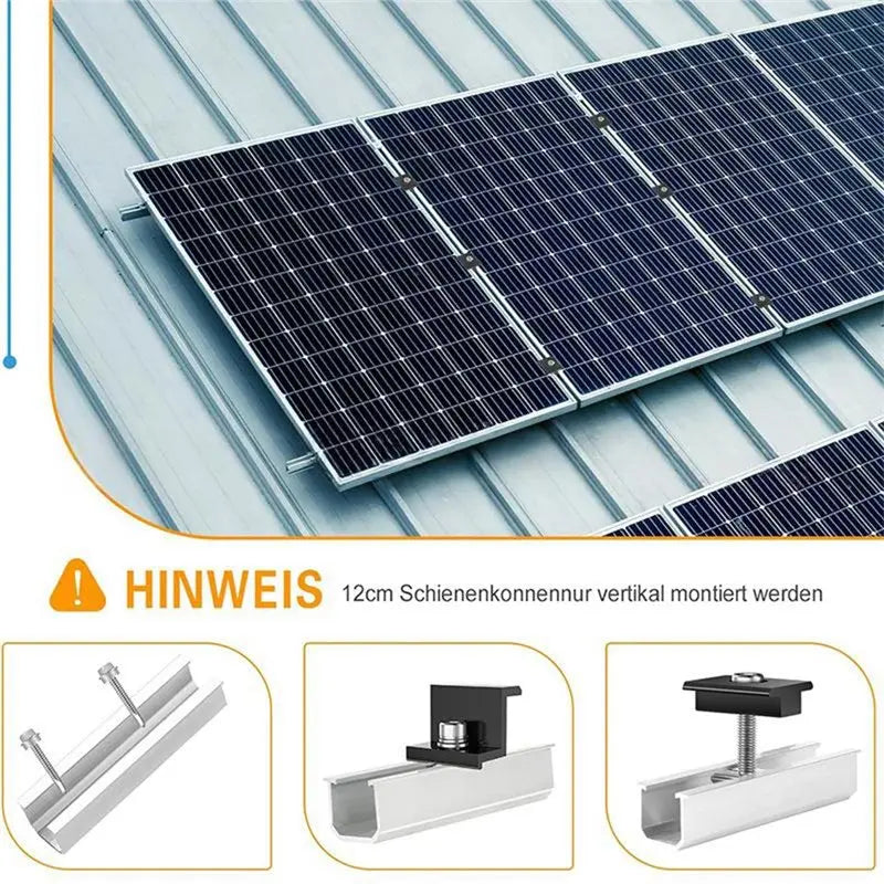 120mm U-Rail Solar Panel Mounting Kit with Clamps