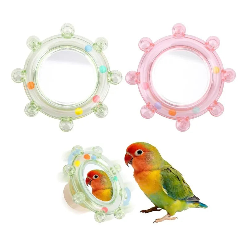 2-Pack Bird Cage Mirror – Interactive Pet Bird Toy Accessory