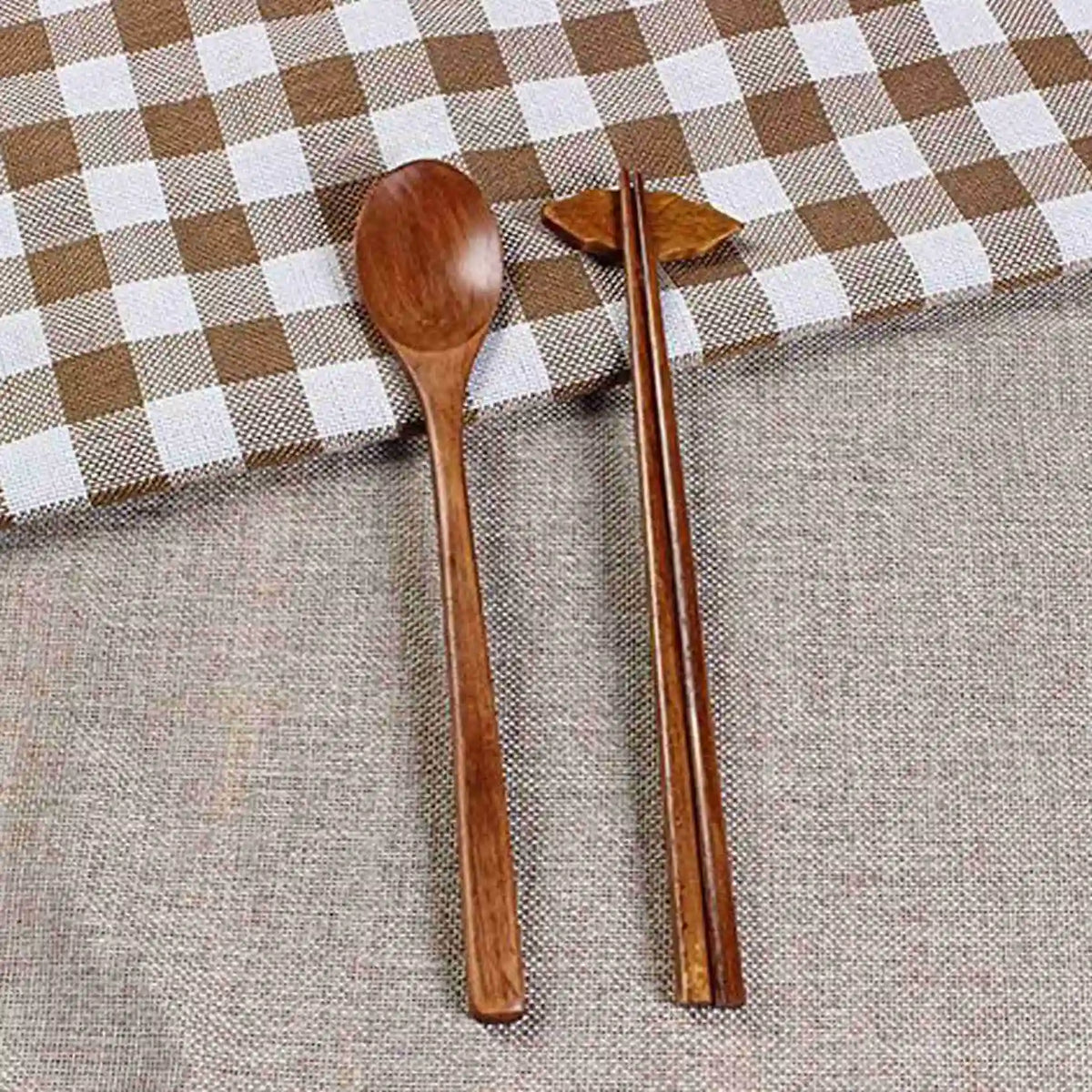 Handmade Jujube Wood Korean Chopsticks & Spoon Set – 15 Pairs