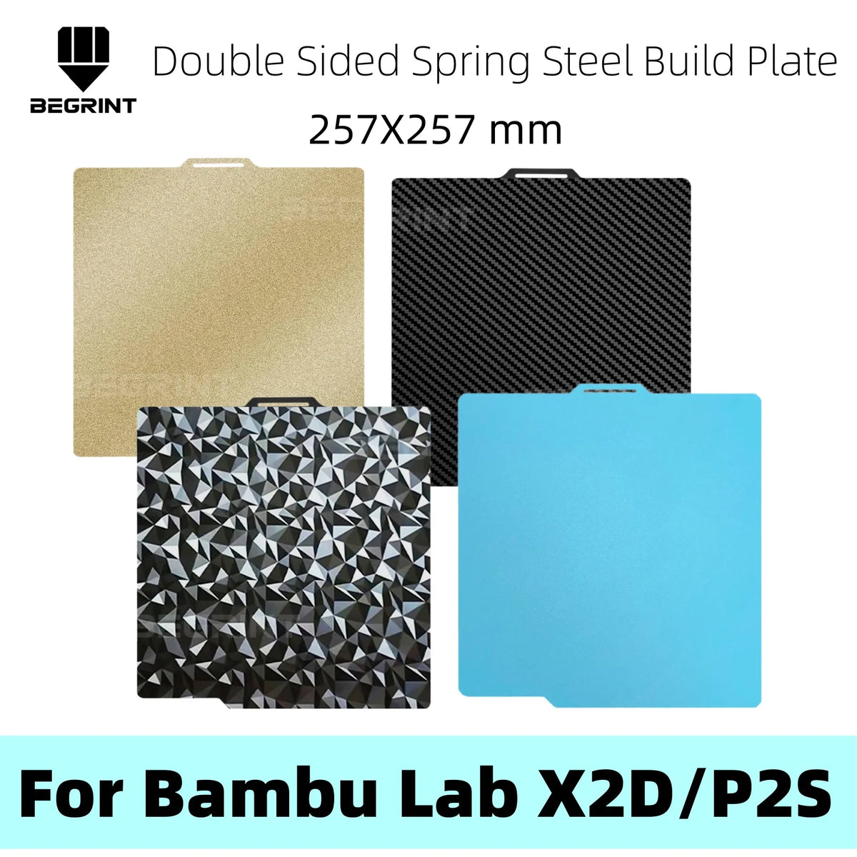 BEGRINT 257mm PEI & PEO Double-Sided Spring Steel Build Plate