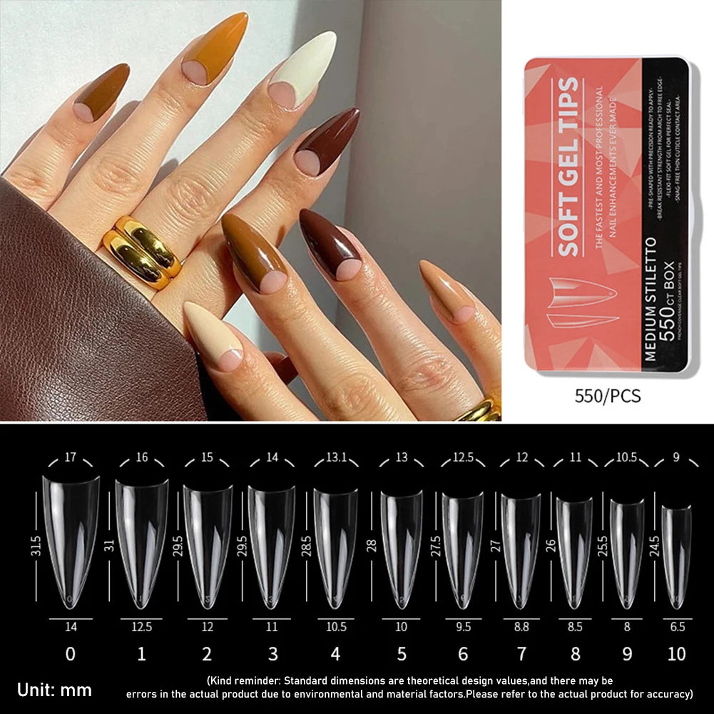 Yoxier Ultra Thin Soft Gel Full Cover Matte Press On Nails 440/550pc