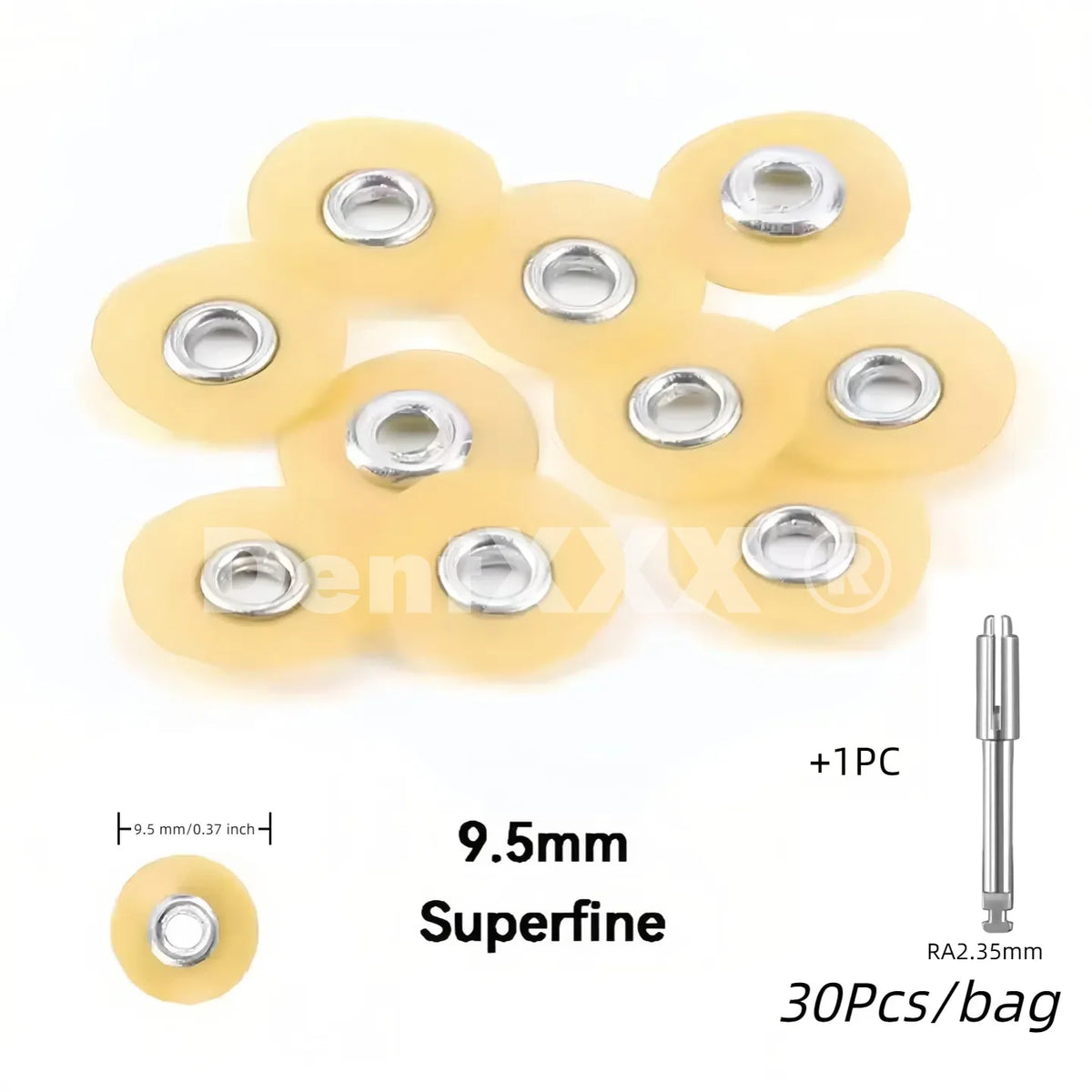 31-Pc Glass Polishing Disc Set & Mandrel – 4 Grits