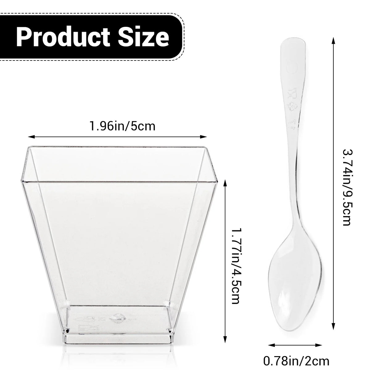 50-Piece Plastic Dessert Cups Set with Spoons & Lids