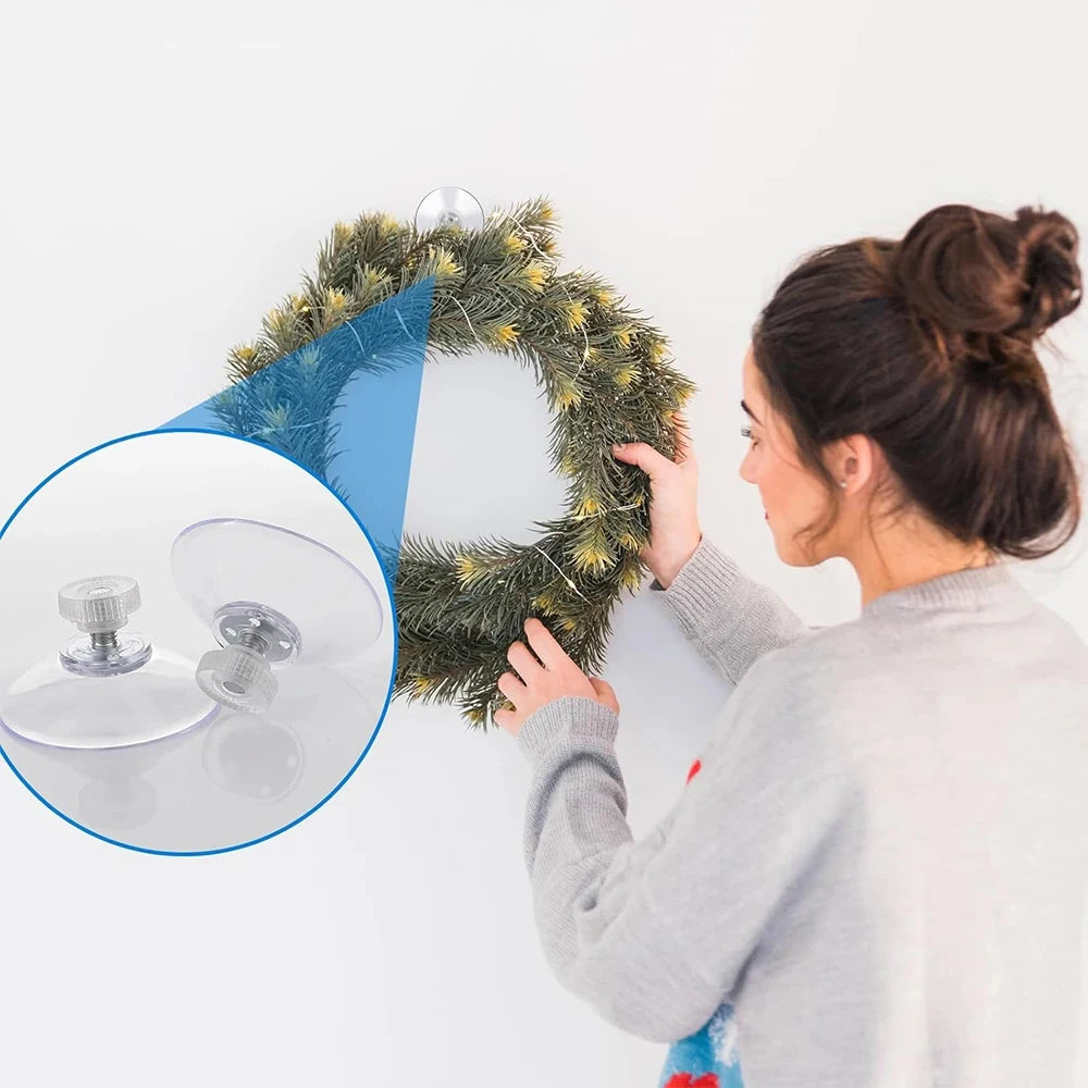 PVC Suction Cup Hooks with Screw Nuts – Clear Strong Wall Hooks