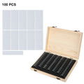 Wooden Coin Storage Box with Capsules & Pads – 20 to 100 Slots