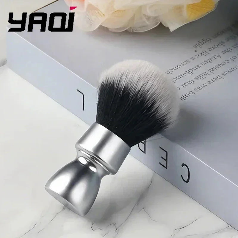 YAQI Men's Shaving Brush – Aluminum Handle Synthetic Tuxedo Knot
