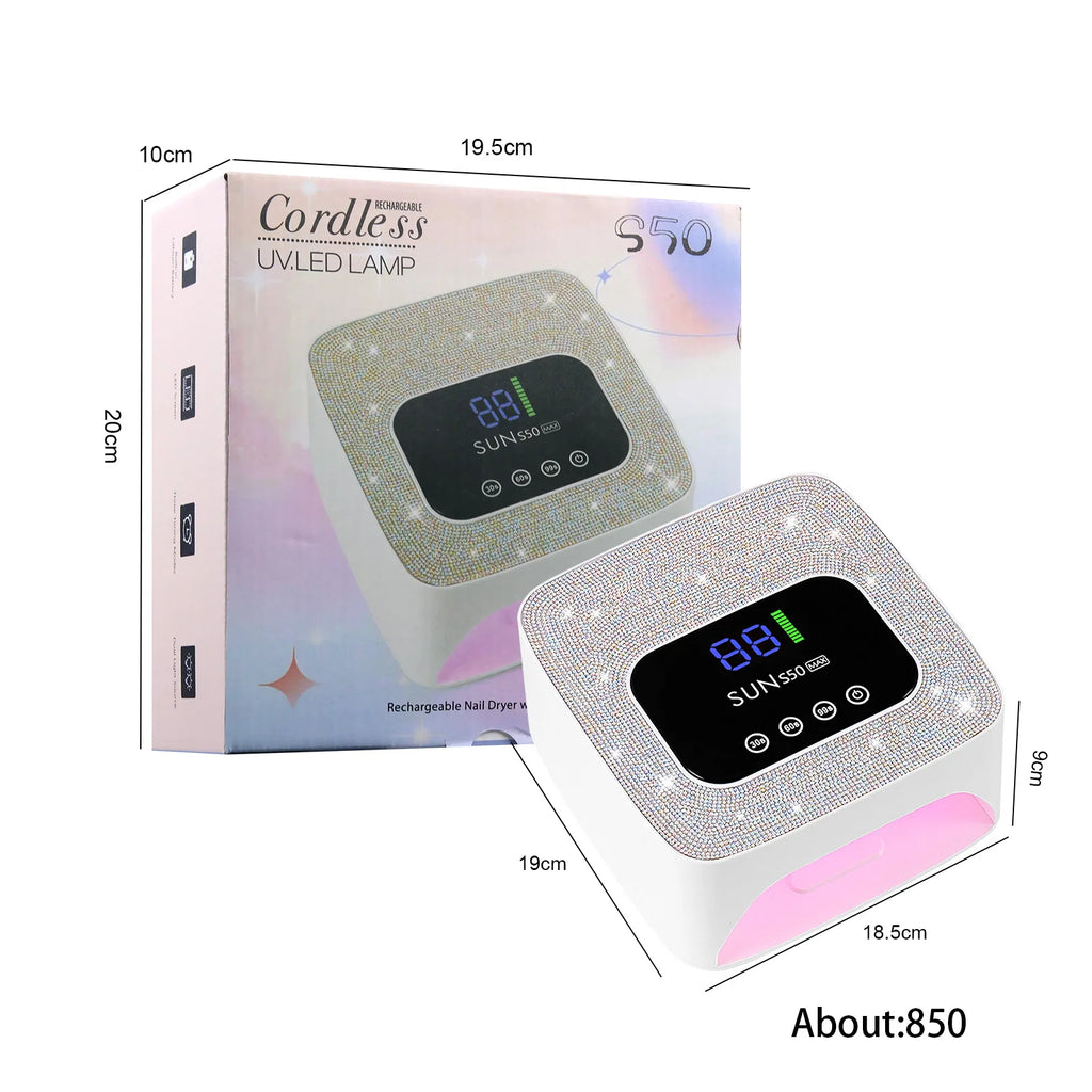 UV LED Nail Lamp 57 LEDs Cordless Rechargeable Gel Polish Dryer