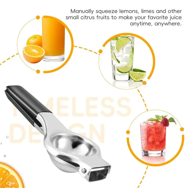 Stainless Steel Manual Lemon Squeezer – Silicone Handle
