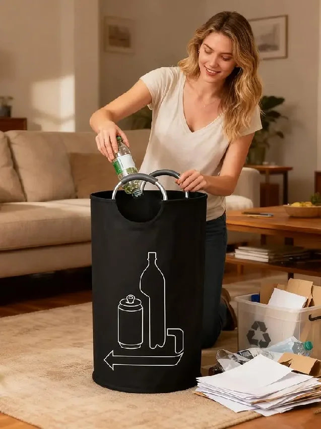 115L Folding Bottle Storage Bag Large Capacity Aluminum Handle Bin