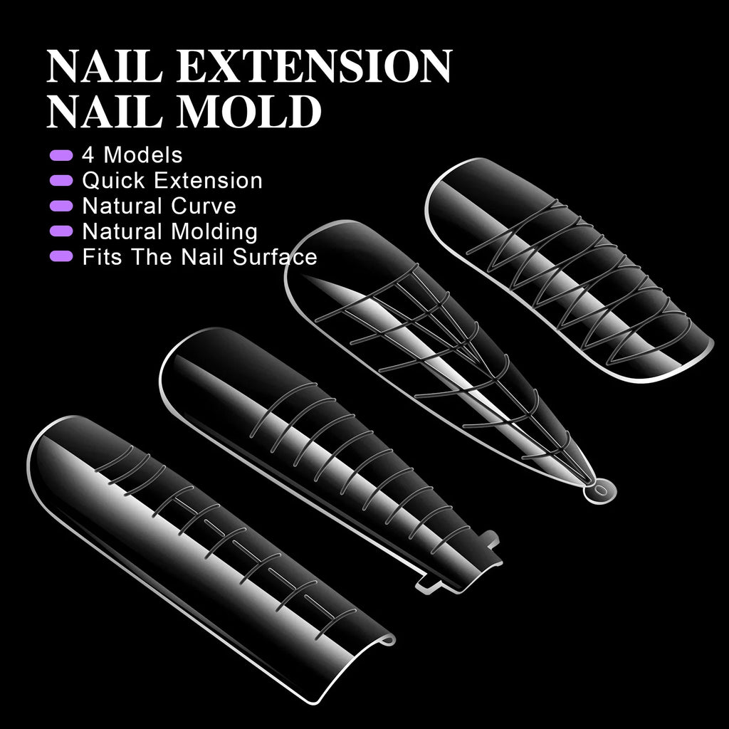 96Pcs Stiletto & Coffin Clear Dual Nail Extension Forms