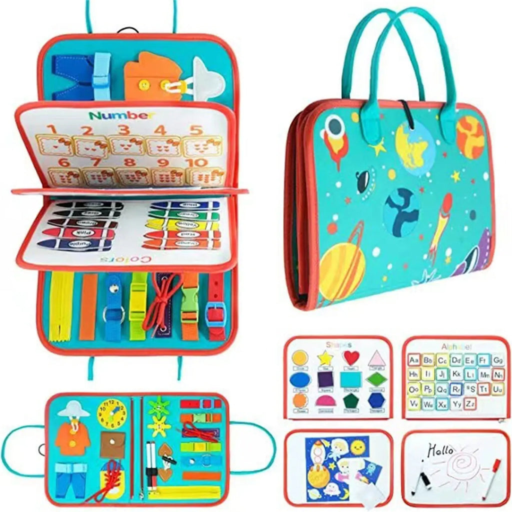 Felt Busy Board for Toddlers – Zipper, Buttons & Ties