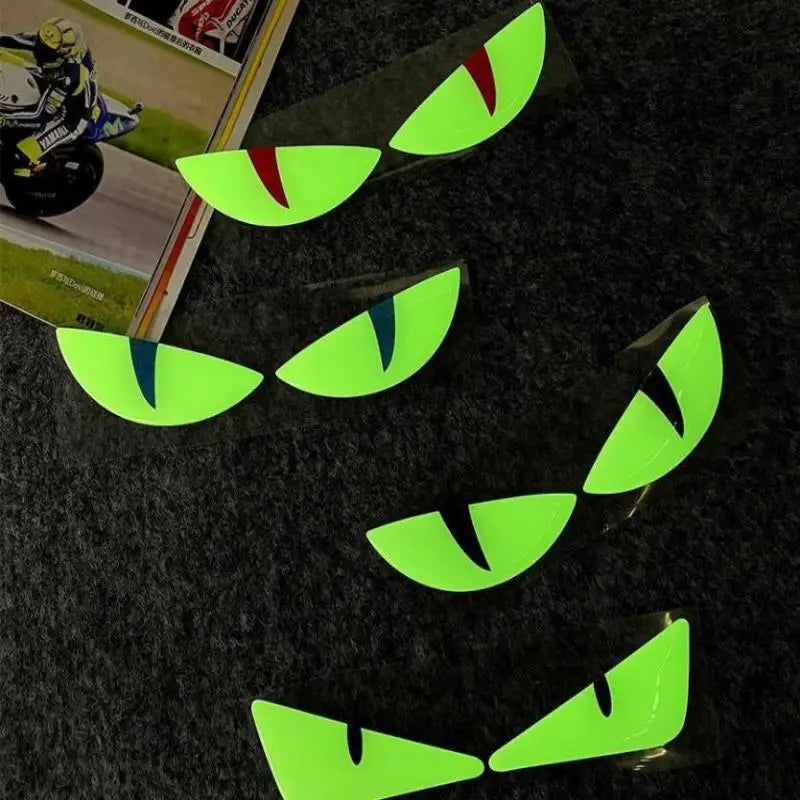Luminous 3D Demon Cat Eye Motorcycle Headlight Sticker Decal
